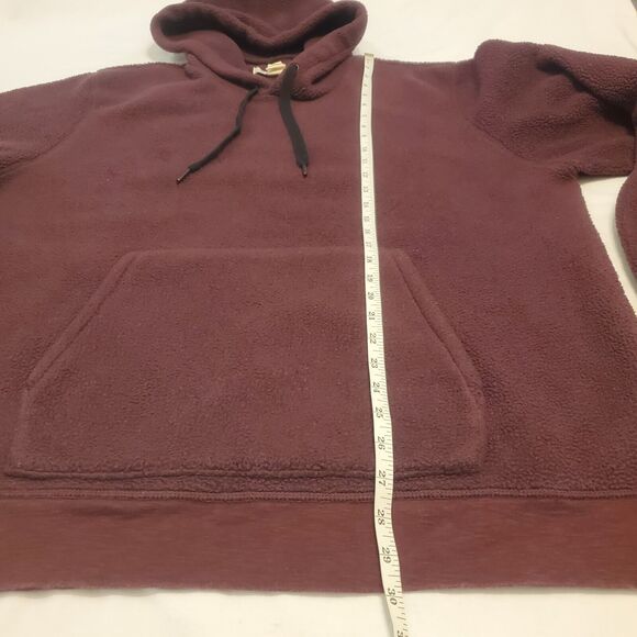 Outerknown Outlook Pullover Fleece Hoodie Sweatshirt Maroon Red Fuzzy Hooded XL - Picture 6 of 8